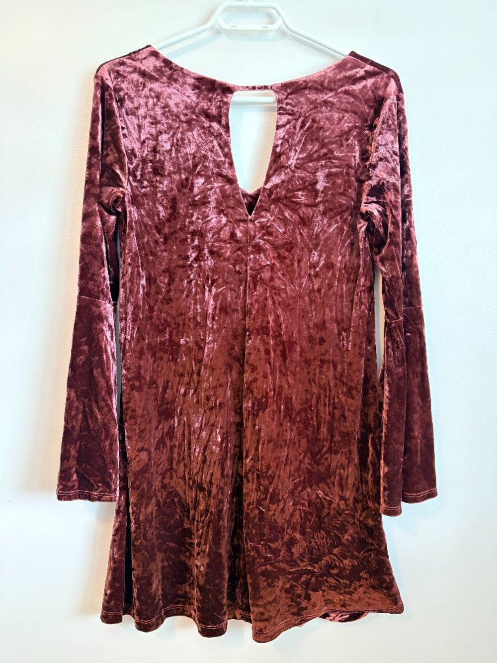 A.N.A Velvet Dress in Deep Burgundy
